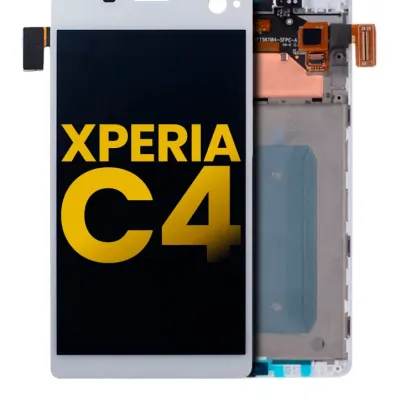 Дисплейний модуль (LCD) з рамкою для Sony Xperia C4 (E5303: E5306: E5333: E5343: E5353: E5363) (Refurbished) (білий)