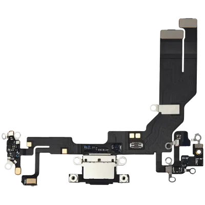 Charging Port Flex Cable Compatible For iPhone 16e / 17e (Premium) (Black)