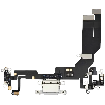 Charging Port Flex Cable Compatible For iPhone 16e / 17e (Premium) (White)