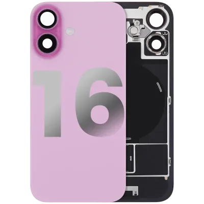 Back Glass w/ MagSafe Magnet & NFC & Flashlight Flex For iPhone 16 (Used OEM Pull: Grade B) (Pink)