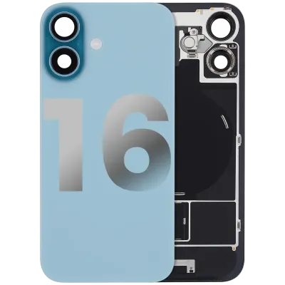 Back Glass w/ MagSafe Magnet & NFC & Flashlight Flex For iPhone 16 (Used OEM Pull: Grade B) (Teal)