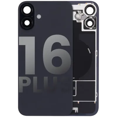 Back Glass w/ MagSafe Magnet & NFC & Flashlight Flex For iPhone 16 Plus (Used OEM Pull: Grade B) (Black)