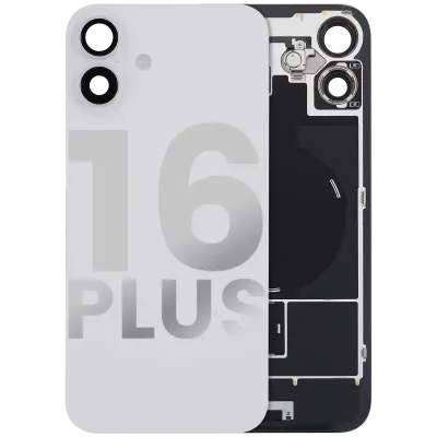 Back Glass w/ MagSafe Magnet & NFC & Flashlight Flex For iPhone 16 Plus (Used OEM Pull: Grade B) (White)