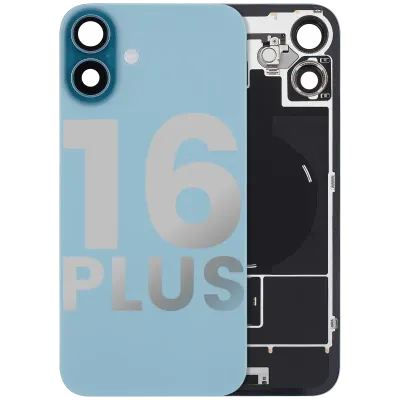 Back Glass w/ MagSafe Magnet & NFC & Flashlight Flex For iPhone 16 Plus (Used OEM Pull: Grade B) (Teal)