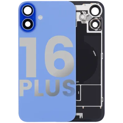 Back Glass w/ MagSafe Magnet & NFC & Flashlight Flex For iPhone 16 Plus (Used OEM Pull: Grade B) (Ultramarine)