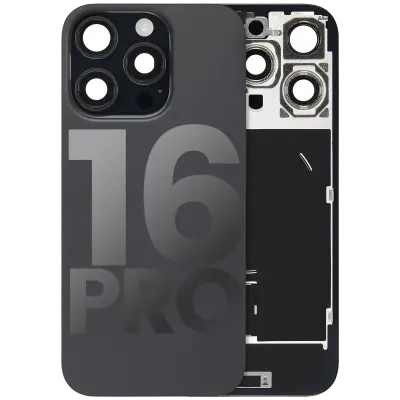 Back Glass w/ MagSafe Magnet & NFC & Flashlight Flex For iPhone 16 Pro (Used OEM Pull: Grade B) (Black Titanium)