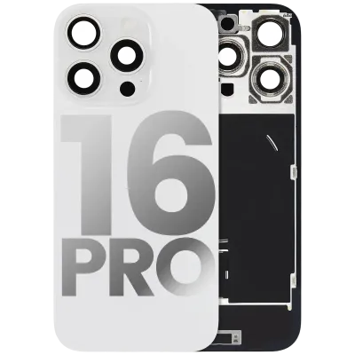 Back Glass w/ MagSafe Magnet & NFC & Flashlight Flex For iPhone 16 Pro (Used OEM Pull: Grade B) (White Titanium)