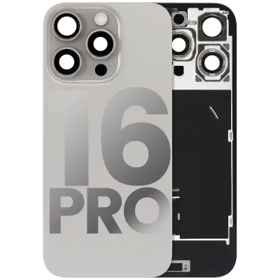 Back Glass w/ MagSafe Magnet & NFC & Flashlight Flex For iPhone 16 Pro (Used OEM Pull: Grade B) (Natural Titanium)