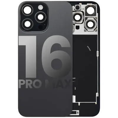 Back Glass w/ MagSafe Magnet & NFC & Flashlight Flex For iPhone 16 Pro Max (Used OEM Pull: Grade B) (Black Titanium)