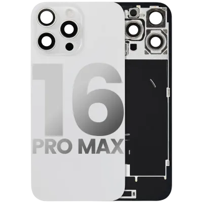Back Glass w/ MagSafe Magnet & NFC & Flashlight Flex For iPhone 16 Pro Max (Used OEM Pull: Grade B) (White Titanium)