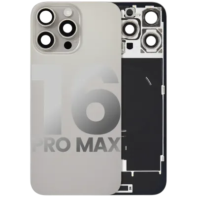 Back Glass w/ MagSafe Magnet & NFC & Flashlight Flex For iPhone 16 Pro Max (Used OEM Pull: Grade B) (Natural Titanium)