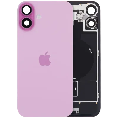 Back Glass with MagSafe Magnet & NFC & Flashlight Flex For iPhone 16 Plus (Genuine OEM) (UK / EU Version) (Pink)