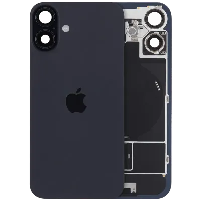 Back Glass with MagSafe Magnet & NFC & Flashlight Flex For iPhone 16 Plus (Genuine OEM) (UK / EU Version) (Black)