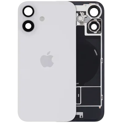 Back Glass with MagSafe Magnet & NFC & Flashlight Flex For iPhone 16 (Genuine OEM) (UK / EU Version) (White)