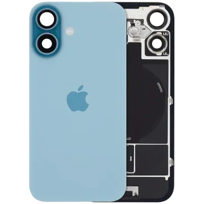 Back Glass with MagSafe Magnet & NFC & Flashlight Flex For iPhone 16 (Genuine OEM) (UK / EU Version) (Teal)