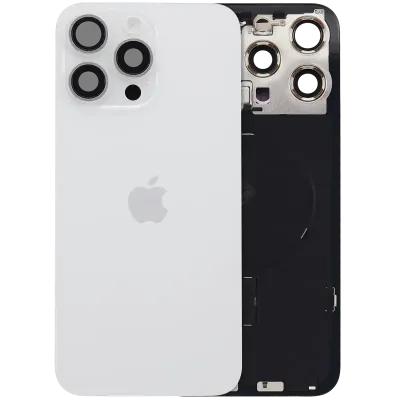 Back Glass with MagSafe Magnet & NFC & Flashlight Flex For iPhone 15 Pro Max (Genuine OEM) (UK / EU Version) (White Titanium)
