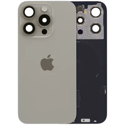 Back Glass with MagSafe Magnet & NFC & Flashlight Flex For iPhone 15 Pro (Genuine OEM) (UK / EU Version) (Natural Titanium)