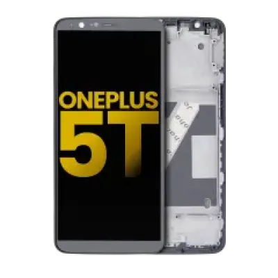 Дисплейний модуль (OLED) для OnePlus 5T (Refurbished) з рамкою, чорний
