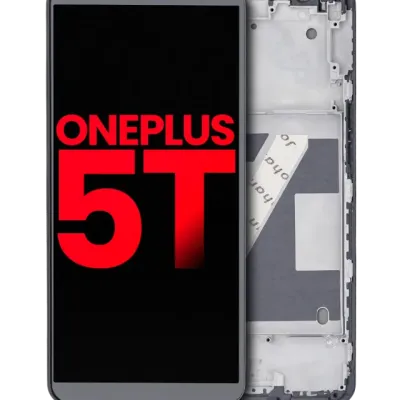 Дисплейний модуль (OLED) для OnePlus 5T (Aftermarket Plus) з рамкою, чорний