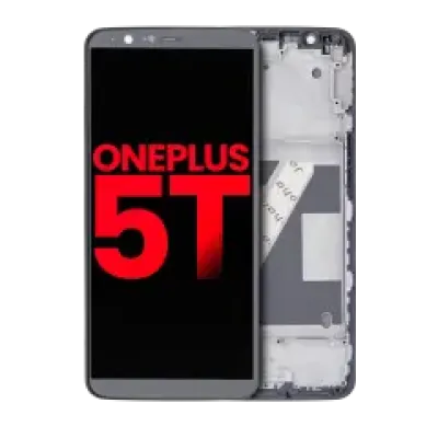 Дисплейний модуль (OLED) для OnePlus 5T (Aftermarket Plus) з рамкою, чорний