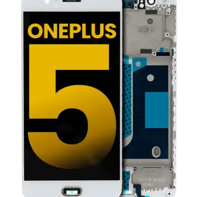 Дисплейний модуль (OLED) з рамкою для OnePlus 5 (Refurbished) (білий)