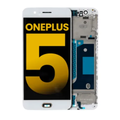 Дисплейний модуль (OLED) з рамкою для OnePlus 5 (Refurbished) (білий)