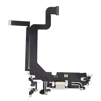 Charging Port Flex Cable For iPhone 14 Pro Max (Aftermarket Plus) (Silver)