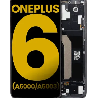 Дисплейний модуль для OnePlus 6 (A6000 / A6003) з рамкою (OLED) (Refurbished) (Midnight Black)