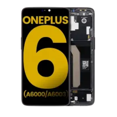 Дисплейний модуль для OnePlus 6 (A6000 / A6003) з рамкою (OLED) (Refurbished) (Midnight Black)