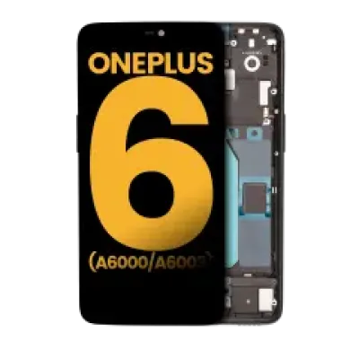 Дисплейний модуль для OnePlus 6 (A6000 / A6003) з рамкою (OLED) (Refurbished) (Mirror Black)