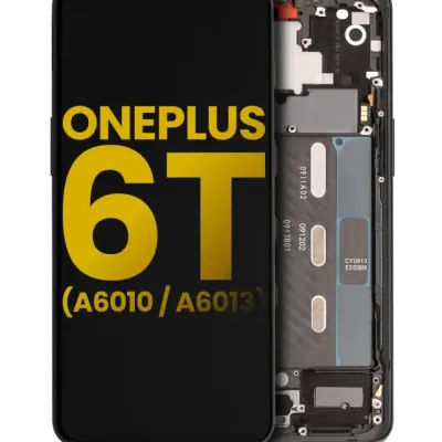 Дисплейний модуль (OLED) з рамкою для OnePlus 6T (A6010 / A6013) (Refurbished) (Mirror Black)