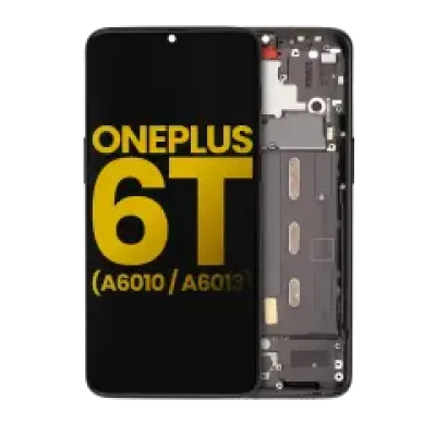 Дисплейний модуль (OLED) з рамкою для OnePlus 6T (A6010 / A6013) (Refurbished) (Midnight Black)