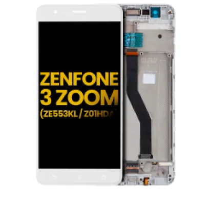 Дисплейний модуль з рамкою для Asus ZenFone 3 Zoom (ZE553KL / 2017) (Refurbished) (білий)