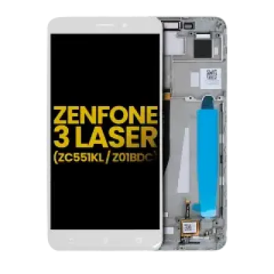 Дисплейний модуль для Asus ZenFone 3 Laser (ZC551KL / 2016) з рамкою (Refurbished) білий