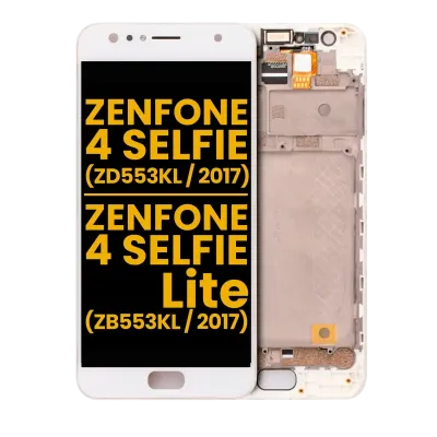 Дисплейний модуль для Asus ZenFone 4 Selfie (ZD553KL / 2017) / ZenFone 4 Selfie Lite (ZB553KL / 2017) з рамкою (Refurbished) (білий)