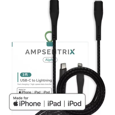 Кабель Alpha USB-C — Lightning (MFi) (1 м) (чорний)