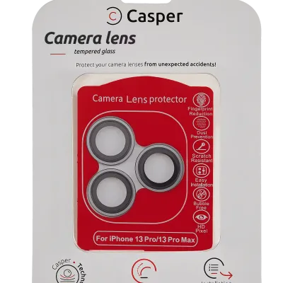 Захист скла камери Casper для iPhone 13 Pro / 13 Pro Max (сірий) (прозоре)