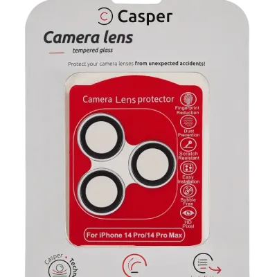 Захист скла камери Casper для iPhone 14 Pro / 14 Pro Max (сріблястий) (прозоре)