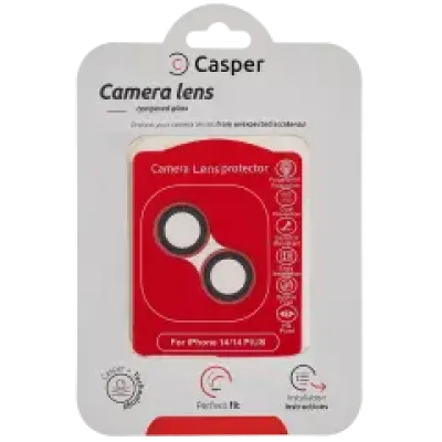 Захист скла камери Casper для iPhone 14 / 14 Plus (червоний) (прозоре)