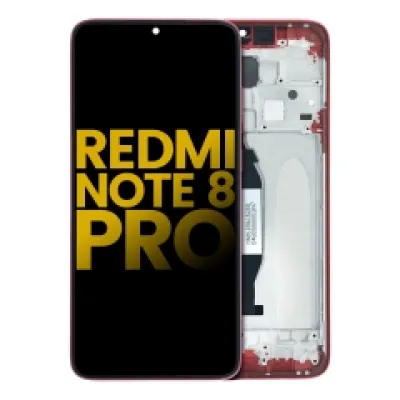 Дисплейний модуль LCD з рамкою для Xiaomi Redmi Note 8 Pro (Refurbished) (червоний)