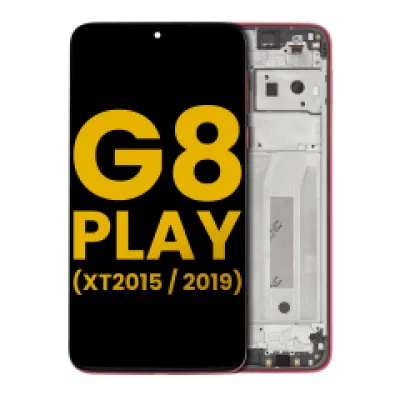 Дисплейний модуль (LCD) з рамкою для Motorola Moto G8 Play (XT2015 / 2019) (Refurbished) (Magenta Red)