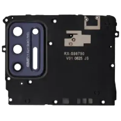 Кришка антени зі склом основної камери для Motorola Moto G Stylus 6.8" (XT2115 / 2021) (Aurora Black)