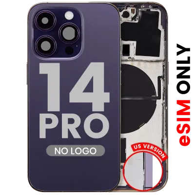 Back Housing W/ Small Parts For iPhone 14 Pro (US Version) (Aftermarket Plus) (Deep Purple)
