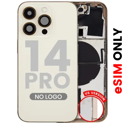 Back Housing W/ Small Parts For iPhone 14 Pro (US Version) (Aftermarket Plus) (Gold)
