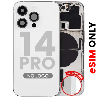 Back Housing W/ Small Parts For iPhone 14 Pro (US Version) (Aftermarket Plus) (Silver)