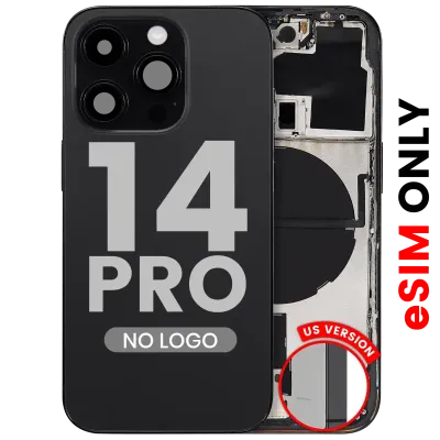 Back Housing W/ Small Parts For iPhone 14 Pro (US Version) (Aftermarket Plus) (Space Black)