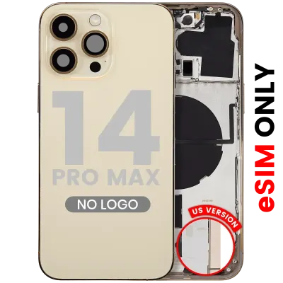 Back Housing W/ Small Parts For iPhone 14 Pro Max (US Version) (Aftermarket Plus) (Gold)
