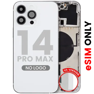 Back Housing W/ Small Parts For iPhone 14 Pro Max (US Version) (Aftermarket Plus) (Silver)