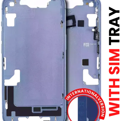Середня рамка з дрібними деталями для iPhone 14 (EU / Global Version) (Aftermarket Plus) (синій)