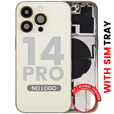 Back Housing W/ Small Parts For iPhone 14 Pro (EU / Global Version) (Aftermarket Plus) (Gold)